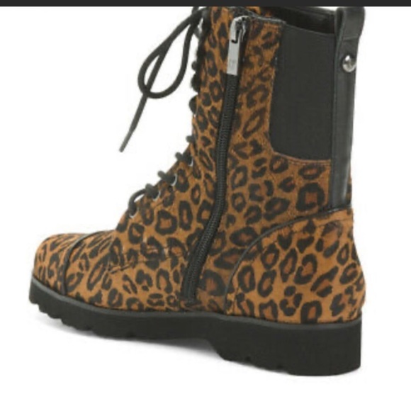 NWOB Donald J Pliner Camren Leopard-Print Hiker Boots - Picture 5 of 16